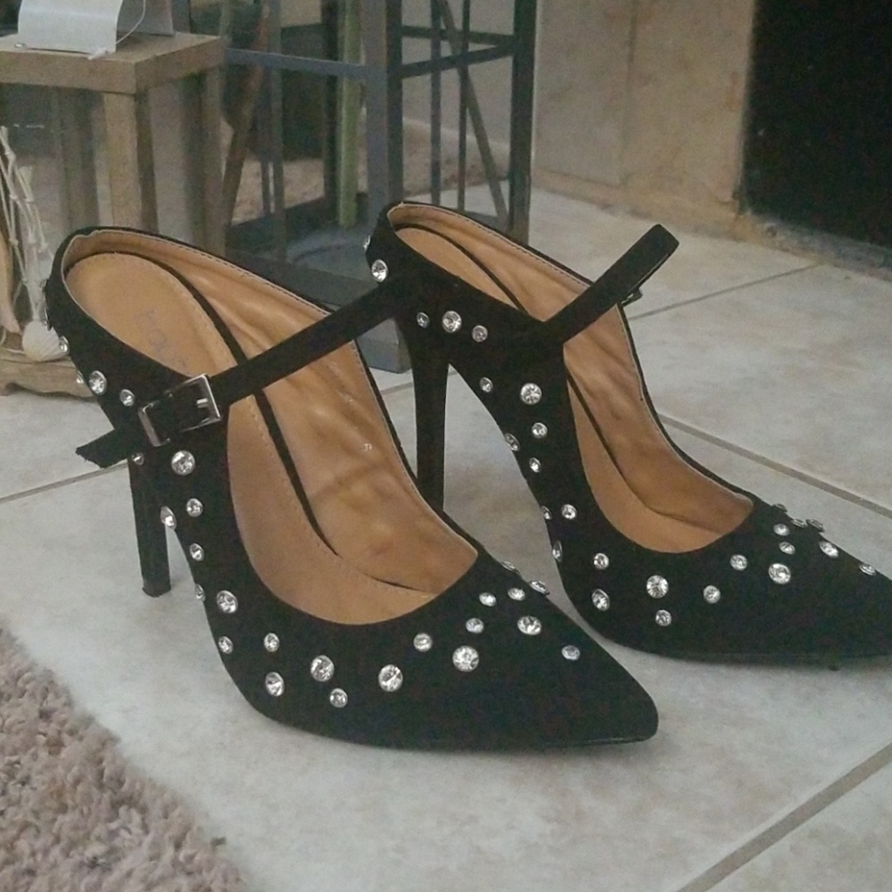 Boohoo Black Studded Mules